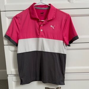 Puma Kids Pink, White, and Black Polo